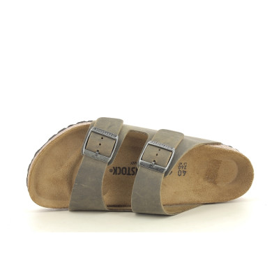 BIRKENSTOCK ARIZONA NATURAL LEATHER Kaki