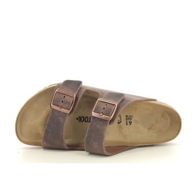 BIRKENSTOCK ARIZONA NATURAL LEATHER Marron