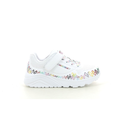 SKECHERS UNO LITE HEART CRAZE Blanc