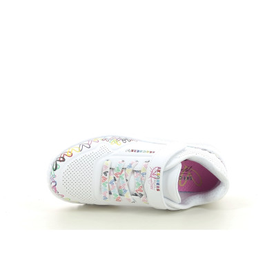 SKECHERS UNO LITE HEART CRAZE Blanc