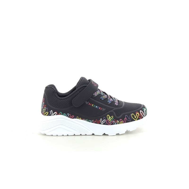 SKECHERS UNO LITE HEART CRAZE Noir