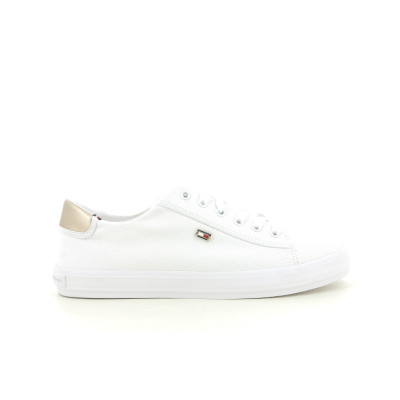 TOMMY HILFIGER VULC CANVAS LACE UP Blanc