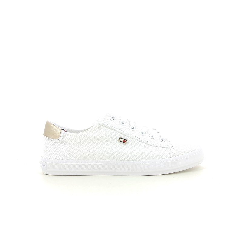 TOMMY HILFIGER VULC CANVAS LACE UP Blanc