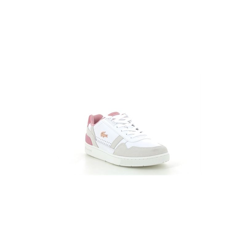 LACOSTE W T CLIP CONTRASTED COLLAR Blanc