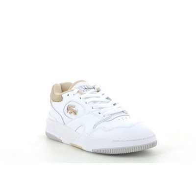 LACOSTE W LINESHOT CONTRASTED COLLAR LEATHER Blanc