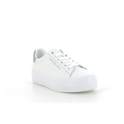 CALVIN KLEIN VULC FLATFORM LACEUP  NY REFL WN Blanc