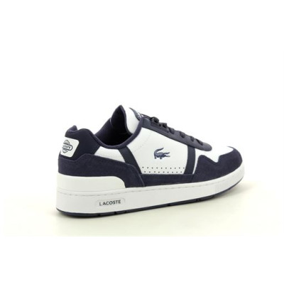 LACOSTE T CLIP LEATHER SNEAKERS Blanc