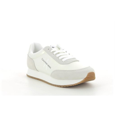 CALVIN KLEIN RETRO RUNNER LOW LACEUP NY PEARL Blanc