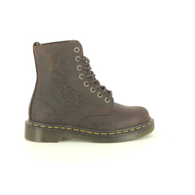 DR MARTENS 1460 PASCAL EMBOSS FLORAL Marron