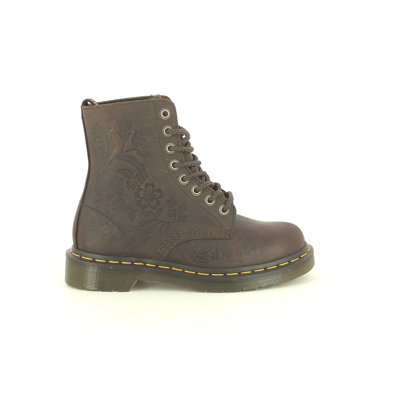 DR MARTENS 1460 PASCAL EMBOSS FLORAL Marron
