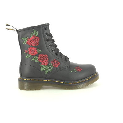 DR MARTENS 1460 VONDA ROSES Noir