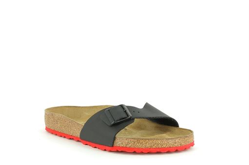 KALLET MADRID H BIRKO:Cuir/Noir/Rouge/