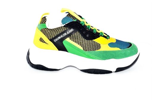 AF02 MAYA:Cuir/Vert/Jaune/
