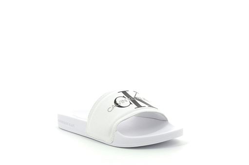 STONE1 SLIDE F MONO 0103:Cuir/Blanc//