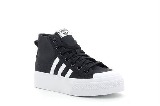 R2543 NIZZA PLATFORM MID:Cuir/Noir/Blanc/