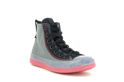 CHUCK LUGGED LEATHER CTAS CX HI:Gris/Rouge/