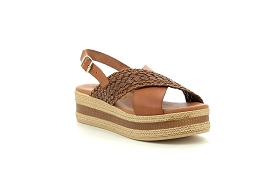 TH EMBROIDERY POOL SLIDE 15215:Cuir/Marron//