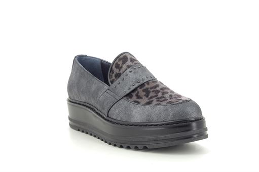 KERRE D7957:Cuir/Gris/Léopard/