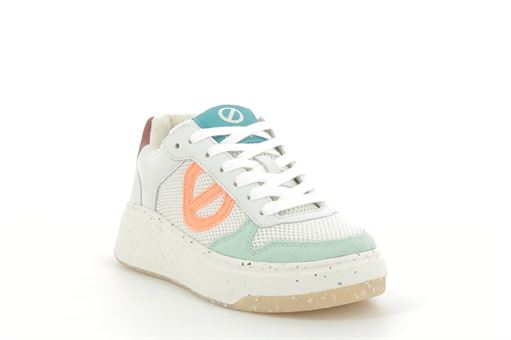 H 05358 BRIDGET SNEAKER:Cuir/Blanc/Orange/