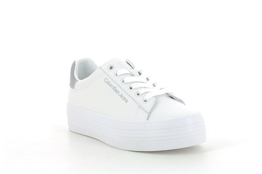 CALVIN KLEIN VULC FLATFORM LACEUP  NY REFL WN<br>Blanc