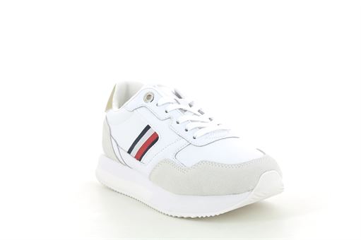 TOMMY HILFIGER GLOBAL STRIPES LIFESTYLE RUNNER<br>Blanc