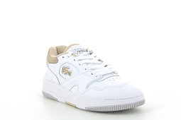 LACOSTE W LINESHOT CONTRASTED COLLAR LEATHER<br>Blanc