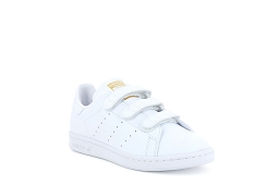CIRAGES STAN VELCRO:Cuir/Blanc/Or/