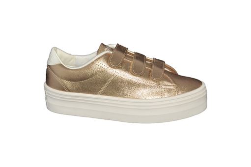  PLATO M STRAPPS<br>Cuir Or Blanc 