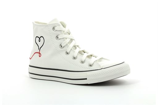 Converse lacets chuck vintage coeur blanc