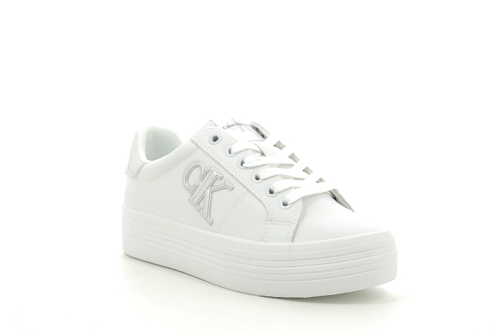 Calvin klein sneakers flatform lace up blanc