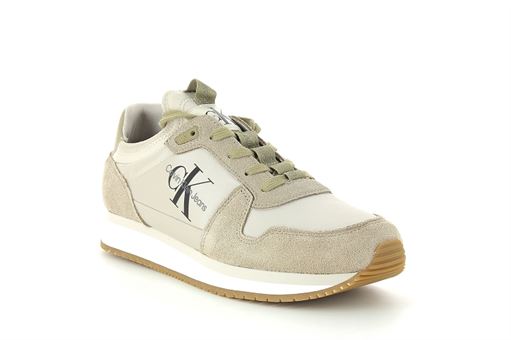 Calvin klein sneakers runner sock laceup beige