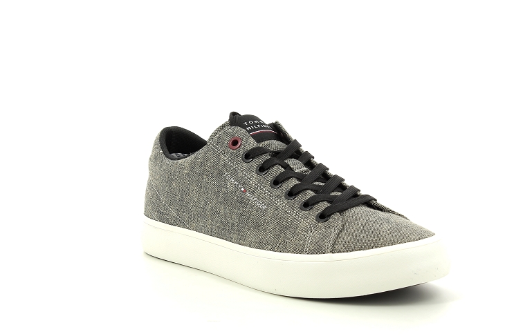 Tommy hilfiger toiles th  hi vulc core chambray gris clair