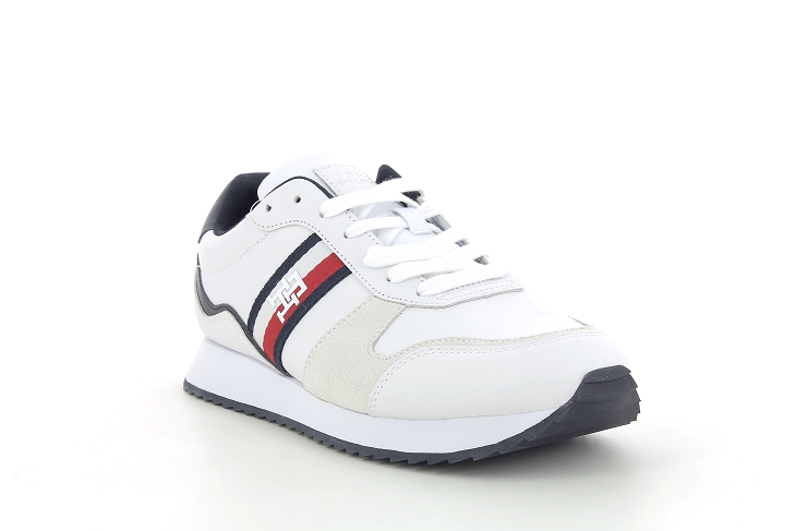 Tommy hilfiger sneakers runner evo leather blanc