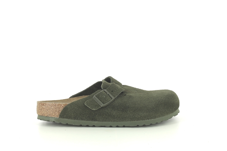 Birkenstock sandales boston suede leather vert
