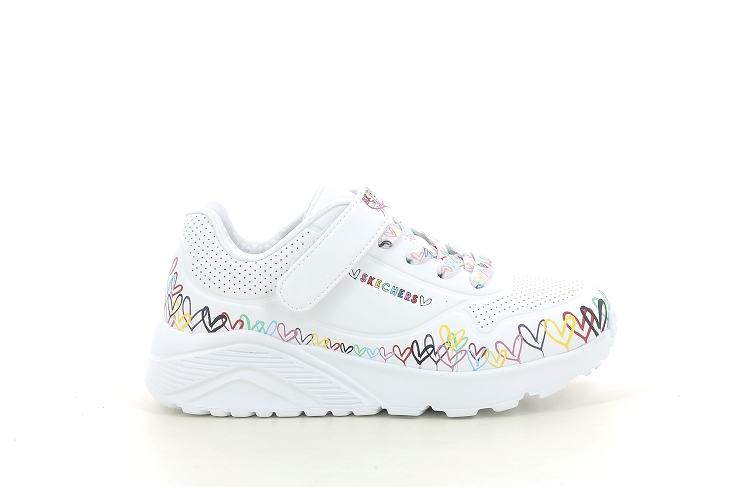 Skechers baskets et sneakers uno lite heart craze blanc