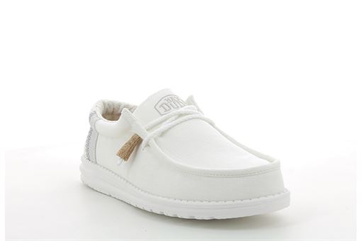 Dude mocassins wally linen blanc