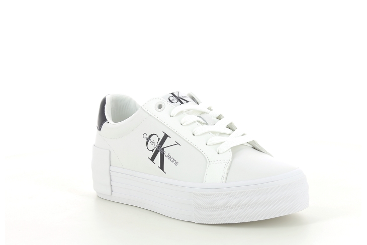 Calvin klein sneakers bold vulc flatf low lace lth mlm laceup ny pearl wn blanc