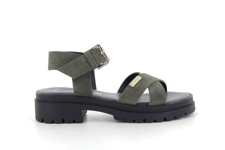 Les tropeziennes nu pied thiasued vert