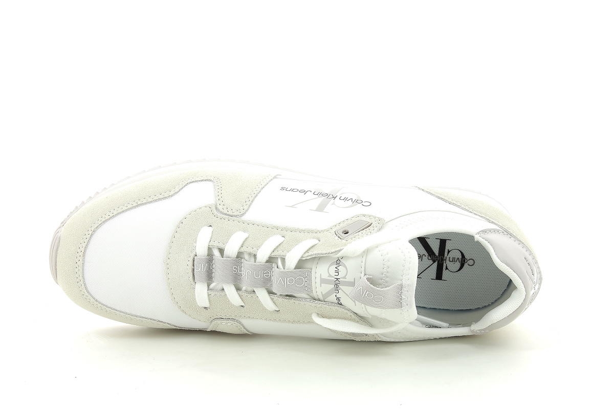 Calvin klein sneakers runner sock laceup blanc2342101_5