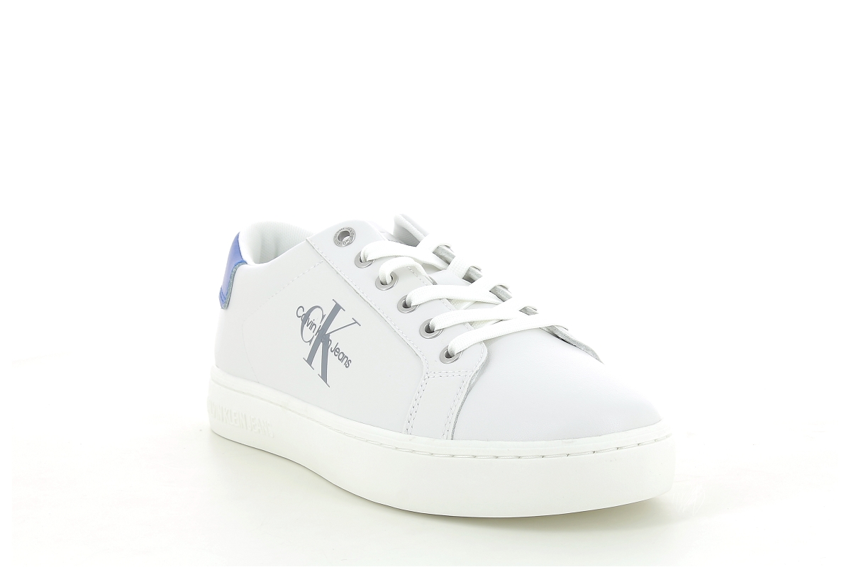Calvin klein sneakers classic cupsole lace up low lth blanc2384501_1