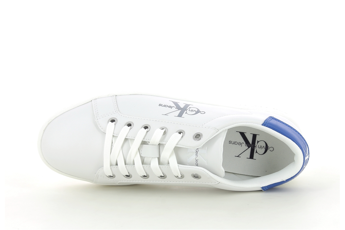 Calvin klein sneakers classic cupsole lace up low lth blanc2384501_5
