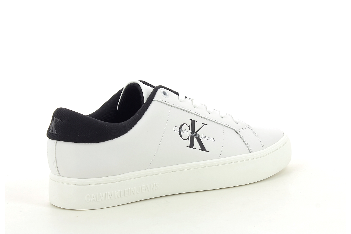 Calvin klein sneakers classic cupsole lace u p low lth blanc2384901_4