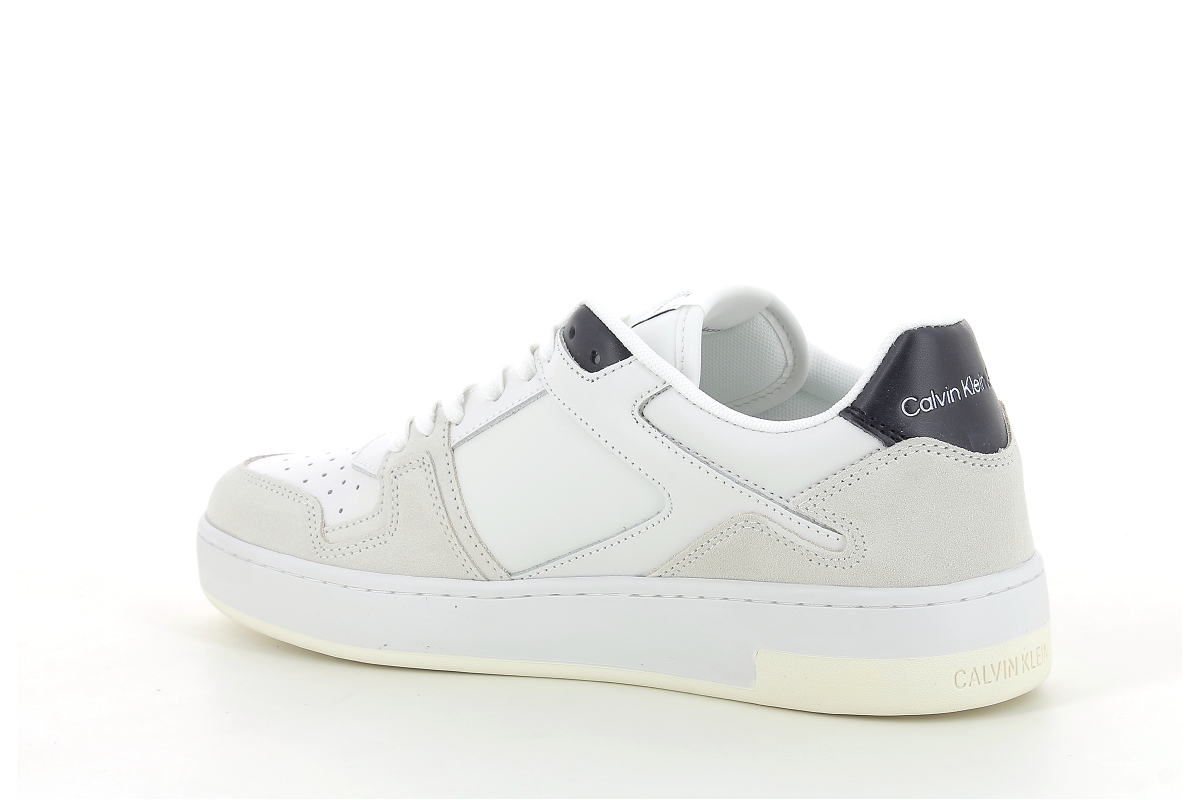 Calvin klein sneakers basket cupsole laceup mix lth blanc2385101_3
