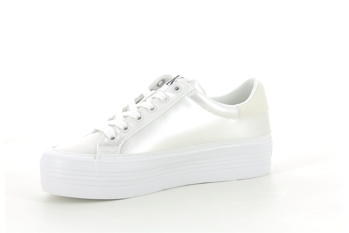 Calvin klein sneakers vulc flatform laceup lth refl wn blanc2385801_2