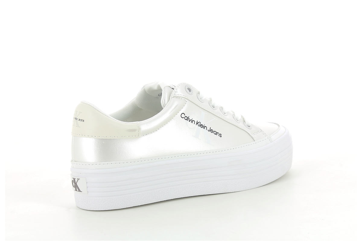 Calvin klein sneakers vulc flatform laceup lth refl wn blanc2385801_4