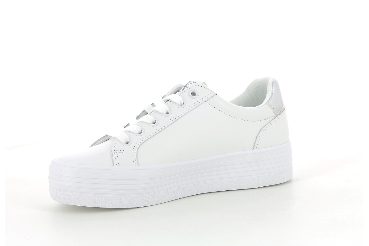 Calvin klein sneakers vulc flatform laceup leather refl wn blanc2386001_2