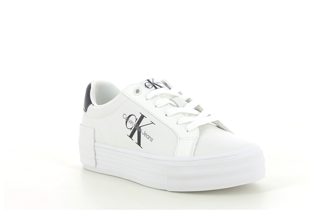 Calvin klein sneakers bold vulc flatf low lace lth mlm laceup ny pearl wn blanc4111601_1