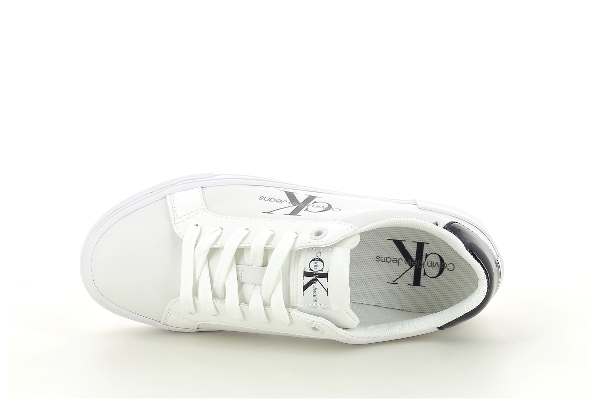 Calvin klein sneakers bold vulc flatf low lace lth mlm laceup ny pearl wn blanc4111601_5